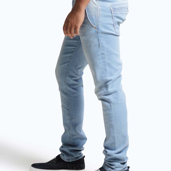 OLGYN Monroe Stretch Knit Light Blue Denim Pant - Picture 3 of 5